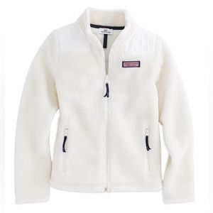 Vineyard Vines White Sherpa Full Zip Jacket